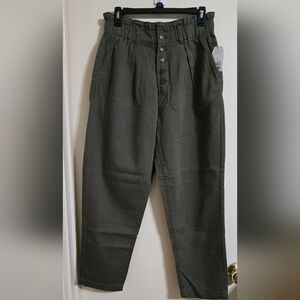 High-Waisted Olive Green Pants